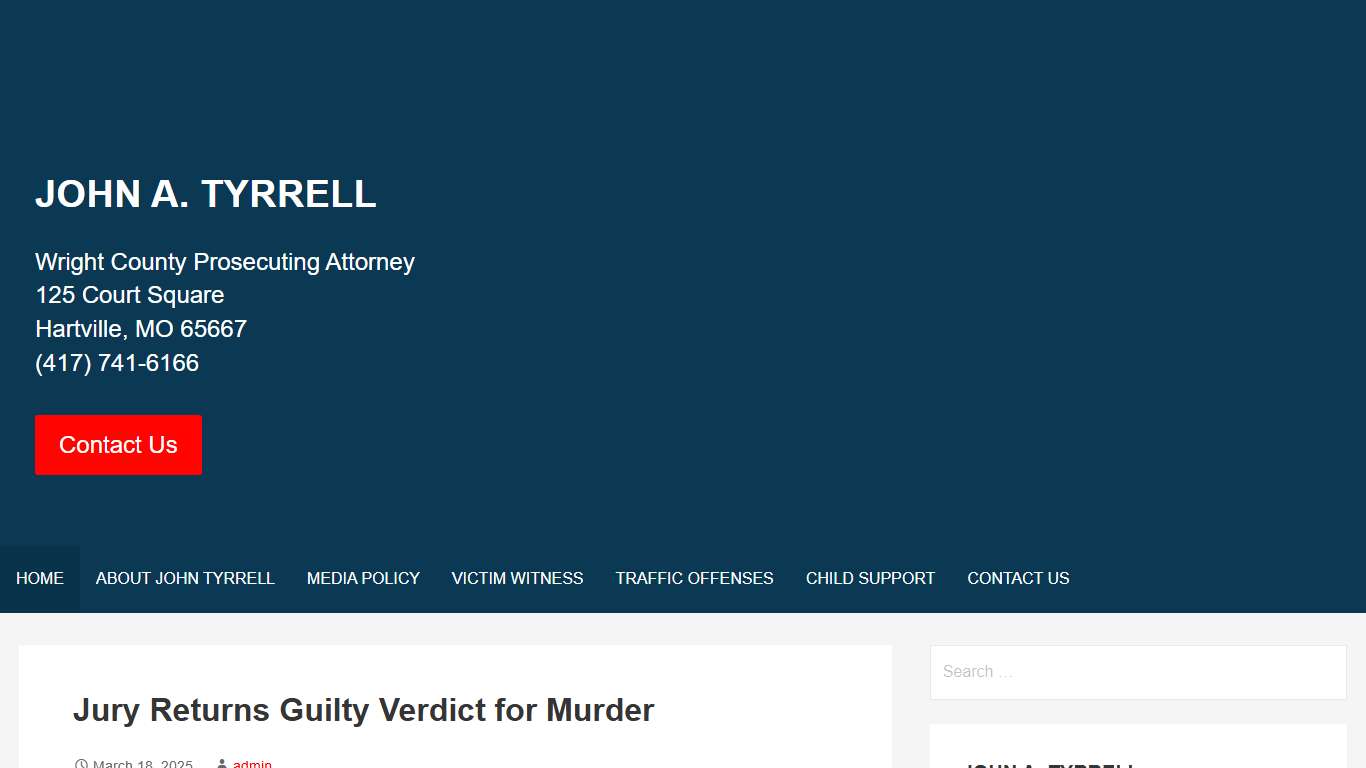 Wright County Prosecuting Attorney – John A. Tyrrell